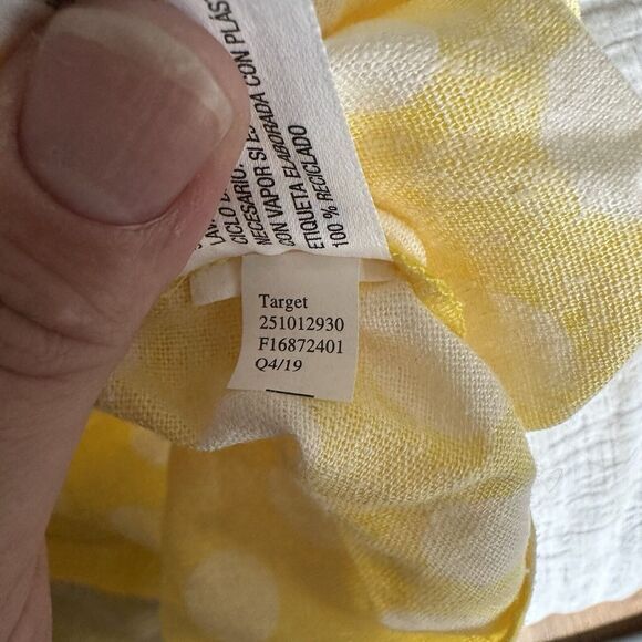 Lisa Marie Fernandez x Target Polka Dot Midi Dress Size M Yellow One Shoulder - Picture 6 of 9